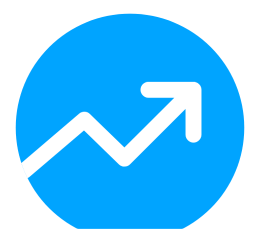 free trend up arrow blue round icon 24441 thumb